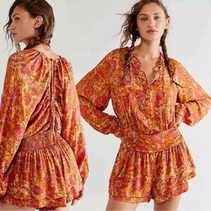 NWOT Free People Dance Til Dawn Romper. Size Medium R$148